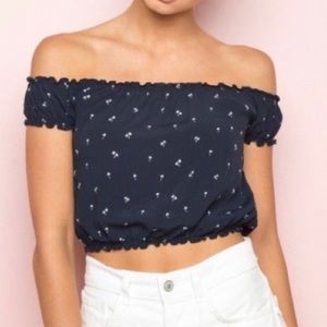 Brandy Melville Blue Off the shoulder Top